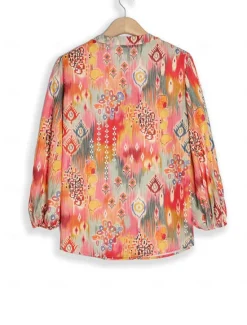 Discount Women's Shirt Basic Buttons Print Long Sleeve Regular Tops Casual Pink Blue Green Spring Fall Women Spring Tops