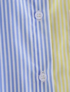 Online Women's Shirt Blouse Casual Color Block Striped Buttons Pocket Print Long Sleeve Regular Tops Shirt Collar Daily Pink Blue Spring & Summer Women Blouses & Shirts