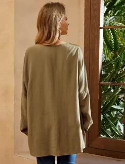 New Women's Shirt Blouse Cotton Linen Shirts Solid Basic Long Sleeve V Neck Long Tops Casual Daily Black White Pink Army Green Blue Summer Spring Women Shirts