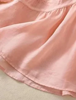 Discount Women's Shirt Blouse Cotton Linen Shirts Solid Color Basic Casual 3/4 Length Sleeve Crew Neck Regular Tops Daily Embroidered White Pink Blue Khaki Summer Spring Women Shirts