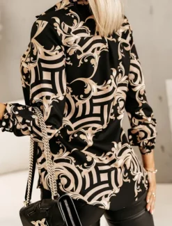Sale Women's Shirt Blouse Floral Graphic Basic Casual Long Sleeve Shirt Collar Regular Tops Daily Buttons Print Black White Pink Fall Winter Women Spring Tops