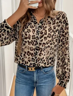 New Women's Shirt Blouse Elegant Daily Stylish Long Sleeve Shirt Collar Regular Tops Work Daily Holiday Buttons Summer Spring Women Blouses & Shirts
