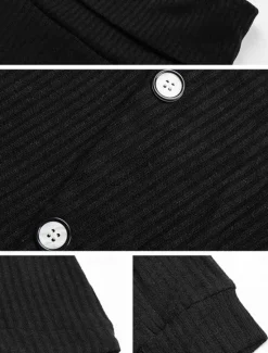 Women's Shirt Blouse Solid Color Basic Casual Long Sleeve Turtleneck Regular Tops Daily Patchwork Buttons Fall Winter Women Blouses & Shirts