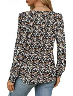Hot Women's Shirt Blouse Solid Color Basic Casual Long Sleeve Crew Neck Regular Tops Daily Ruched Black White Pink Wine Blue Summer Spring Women Blouses & Shirts