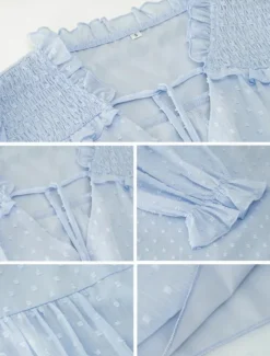 New Women's Shirt Blouse Solid Color Stylish Casual Long Sleeve V Neck Regular Tops Daily Lace Ruffle Patchwork White Pink Blue Khaki Summer Spring Women Lace Tops