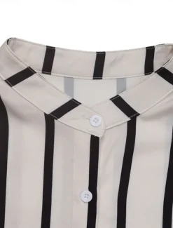 New Women's Shirt Blouse Striped Casual Long Sleeve Shirt Collar Regular Tops Daily Buttons Print Fall Winter Women Blouses & Shirts
