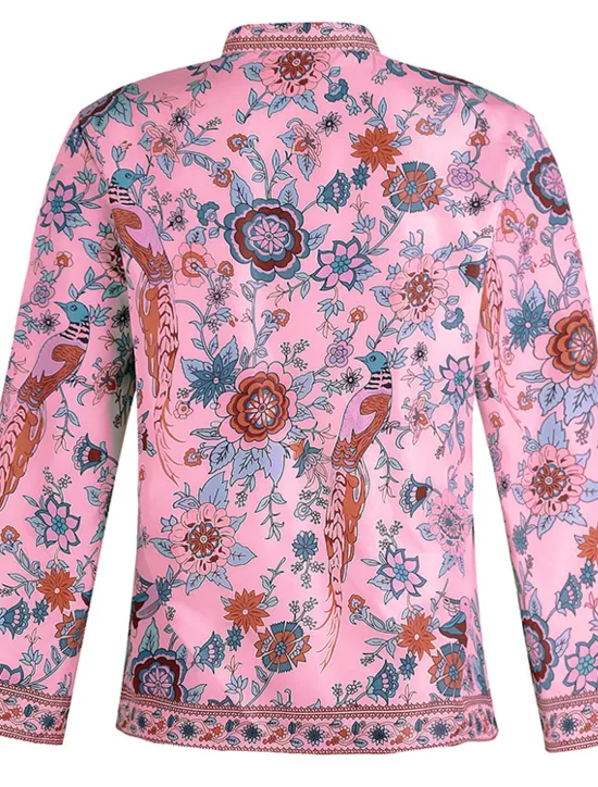 Sale Women's Shirt Blouse Yellow Pink Dusty Rose Graphic Floral Button Print Long Sleeve Daily Holiday Vintage Boho Streetwear Round Neck Regular Boho S Women Boho Tops