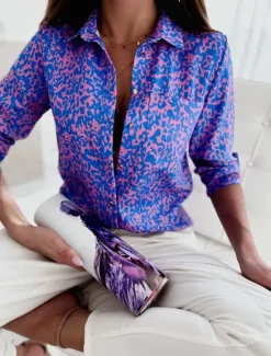Women's Shirt Boho Shirt Blouse Vintage Streetwear Casual Floral Striped Letter Buttons Pocket Print Long Sleeve Regular Tops Shirt Collar Black White Blue Purple Fuchsia Spring Fall Women Spring Tops|Boho Tops