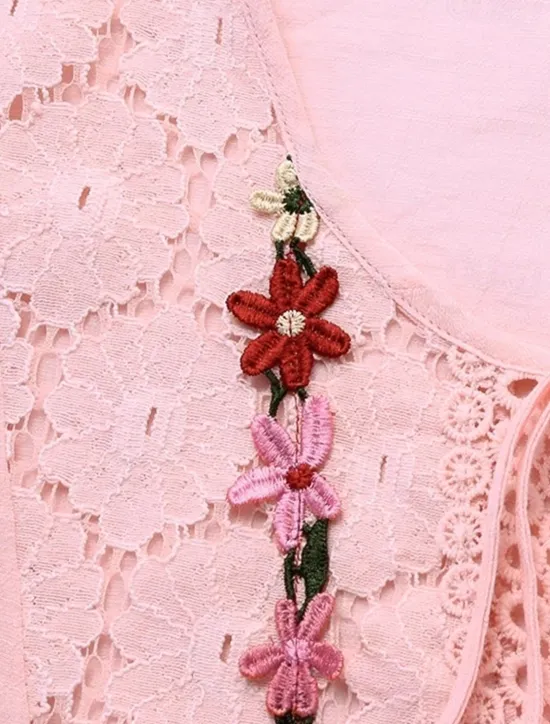 Discount Women's Shirt Boho Shirt Lace Shirt Blouse Floral Fashion Round Neck Street Daily Lace up Lace White Pink Blue Purple Green Summer Women Shirts|Boho Tops