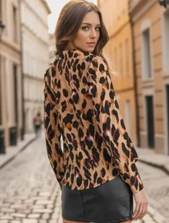 Discount Women's Shirt Button Down Tunic Shirt Collar Long Sleeve Fashion s Print Regular Tops Casual Spring & Fall Women Blouses & Shirts