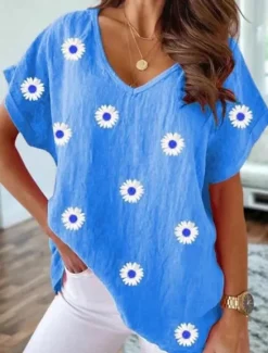 Clearance Women's Shirt Floral Graphic Vintage Tropical Stylish Short Sleeve Crew Neck Regular Tops Daily Beach Wear Vacation Wear Print Pink Blue Purple Orange Green Summer Spring Women T-Shirts