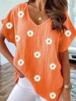 Clearance Women's Shirt Floral Graphic Vintage Tropical Stylish Short Sleeve Crew Neck Regular Tops Daily Beach Wear Vacation Wear Print Pink Blue Purple Orange Green Summer Spring Women T-Shirts