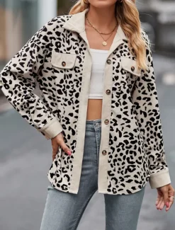 Discount Women's Shirt Jacket Shacket Warm Breathable Buttons Pocket Print Casual Plaid Vacation Street Daily Wear Going out Single Breasted Regular Turndown Regular Fit Long Sleeve Outerwear Pink Blue Brown Women Jackets