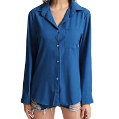 Best Women's Shirt Linen-Inspired Shirts Button Up Blouse Plain Elegant Business Basic Long Sleeve Shirt Collar Regular Tops Work Daily Weekend Black White Gray Fall & Winter Women Shirts