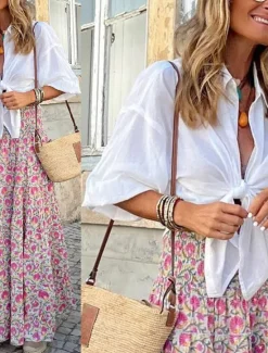 Outlet Women's Shirt Linen-Inspired Shirts Button Up Blouse Plain Casual Half Sleeve Shirt Collar Regular Tops Daily Lace up Summer Women Shirts