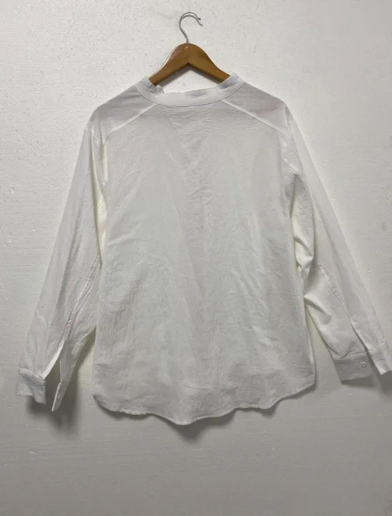 Women's Shirt Linen-Inspired Shirts Solid Color Casual Long Sleeve V Neck Regular Tops Daily Pocket Spring & Fall Women Shirts