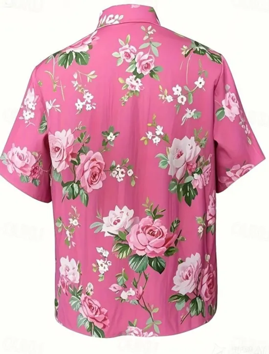 New Women's Shirt Long Sleeve Button Down Blouse Floral Graphic Vintage Tropical Daily Short Sleeve Shirt Collar Regular Tops Daily Black Pink Royal Blue Blue Purple Summer Spring Women Blouses & Shirts