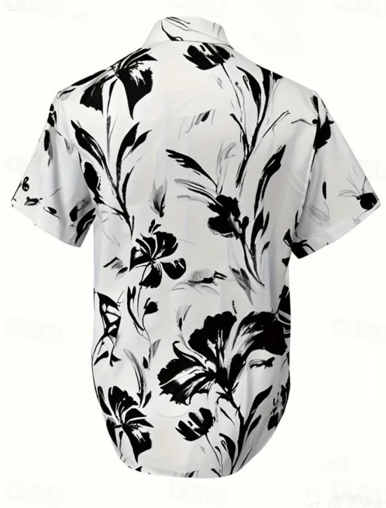 New Women's Shirt Long Sleeve Button Down Blouse Floral Graphic Vintage Tropical Daily Short Sleeve Shirt Collar Regular Tops Daily Black Pink Royal Blue Blue Purple Summer Spring Women Blouses & Shirts