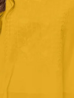 Best Women's Shirt Solid Color Floral Casual Boho 3/4 Length Sleeve Elbow Sleeve Crew Neck Regular Tops Vacation Party Daily Embroidered White Yellow Khaki Autumn / Fall Spring & Summer Women Blouses & Shirts
