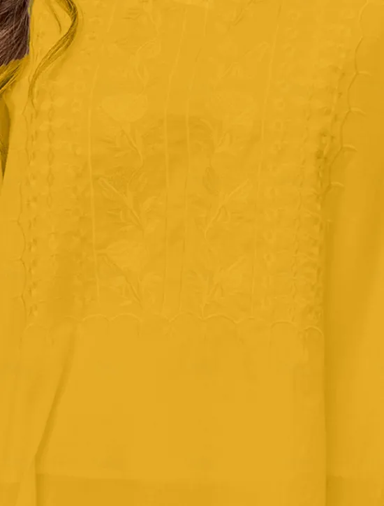 Best Women's Shirt Solid Color Floral Casual Boho 3/4 Length Sleeve Elbow Sleeve Crew Neck Regular Tops Vacation Party Daily Embroidered White Yellow Khaki Autumn / Fall Spring & Summer Women Blouses & Shirts