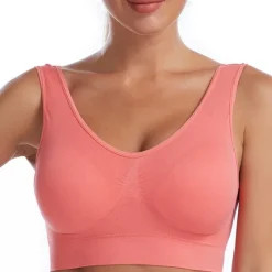 New Women's Shockproof Sports Bra Light Support Plus Size Bralette Removable Pad Nylon Spandex Yoga Fitness Gym Workout 10 Colors Breathable Lightweight Soft Padded Home Outfits Women Lingerie