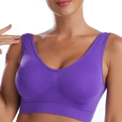 New Women's Shockproof Sports Bra Light Support Plus Size Bralette Removable Pad Nylon Spandex Yoga Fitness Gym Workout 10 Colors Breathable Lightweight Soft Padded Home Outfits Women Lingerie