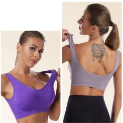 New Women's Shockproof Sports Bra Light Support Plus Size Bralette Removable Pad Nylon Spandex Yoga Fitness Gym Workout 10 Colors Breathable Lightweight Soft Padded Home Outfits Women Lingerie