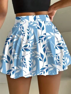 Sale Women's Short Skirt culottes Slim Fashion Casual Mini High Waist Skirts Graphic Floral Stretchy Daily Amethyst Blue Green Khaki Summer Knit Polyester Women Skirts