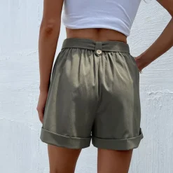 Outlet Women's Shorts Casual Daily Short Plain Side Pockets Breathability Comfortable Inelastic Going out Weekend Black Army Green Summer Regular Fit Women Shorts