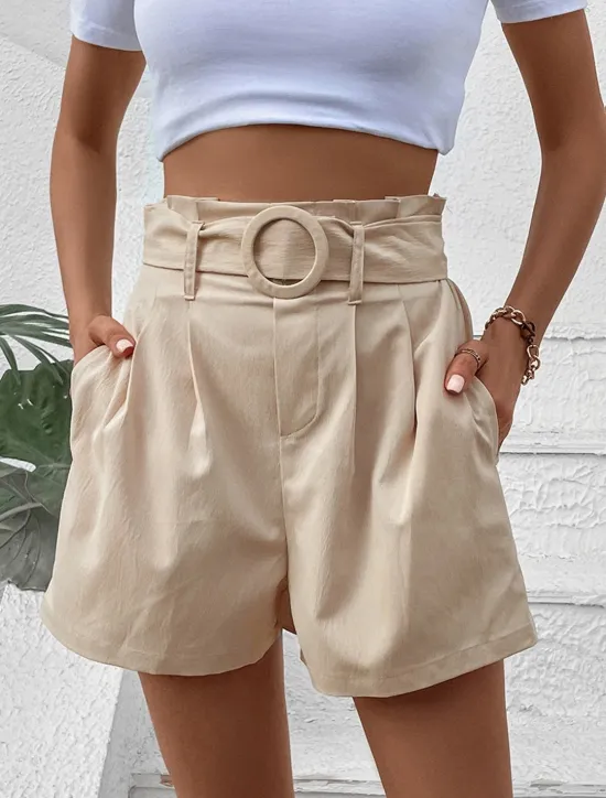 Best Women's Shorts Casual Daily Short Plain Side Pockets Breathability Comfortable Micro-elastic Weekend Summer Regular Fit Women Shorts