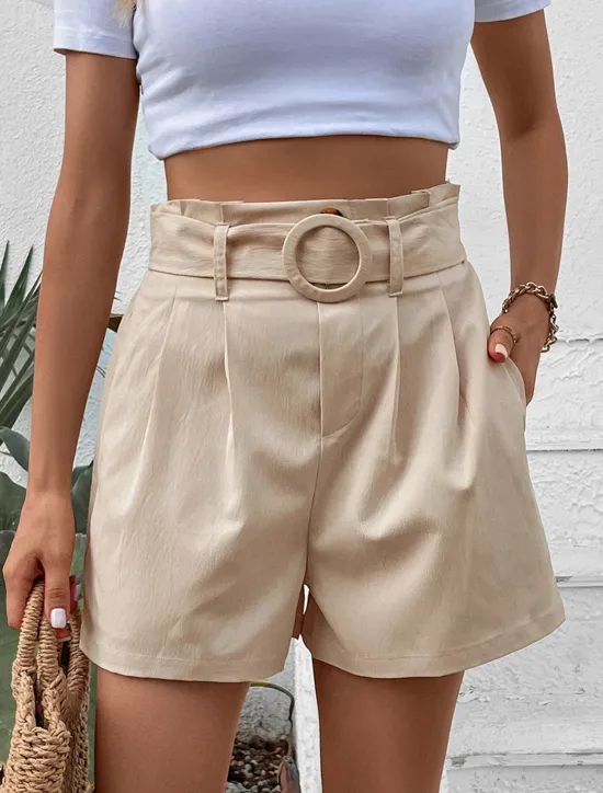 Best Women's Shorts Casual Daily Short Plain Side Pockets Breathability Comfortable Micro-elastic Weekend Summer Regular Fit Women Shorts