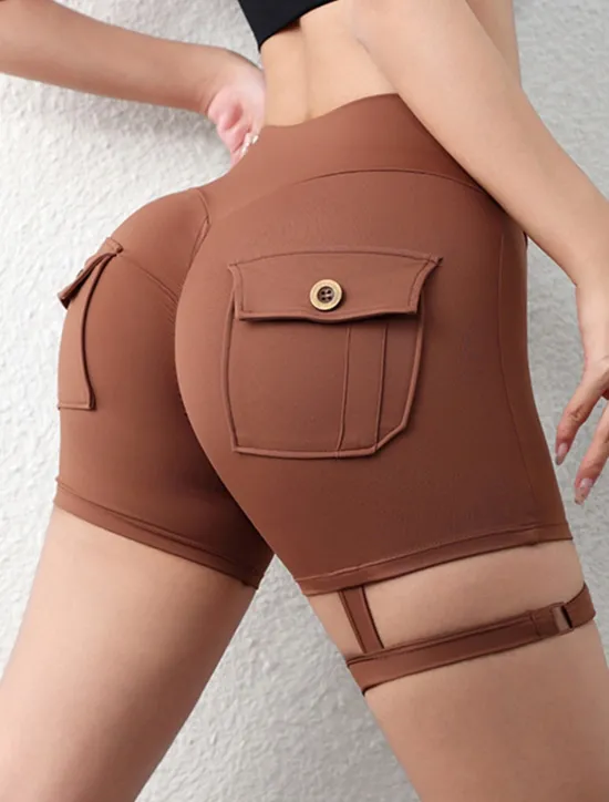 Hot Women's Shorts Casual Daily Short Plain Ruched Butt Lifting Tummy Control Butt Lift Breathability Stretchy Weekend Black Red Army Green Coffee Summer Skinny Women Shorts