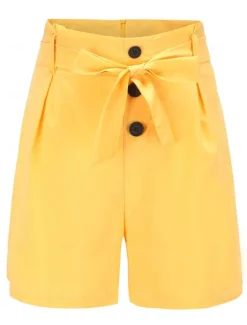 Hot Women's Shorts Casual Daily Short Plain Breathability Comfortable Inelastic Weekend Black White Yellow Red Summer Regular Fit Women Shorts