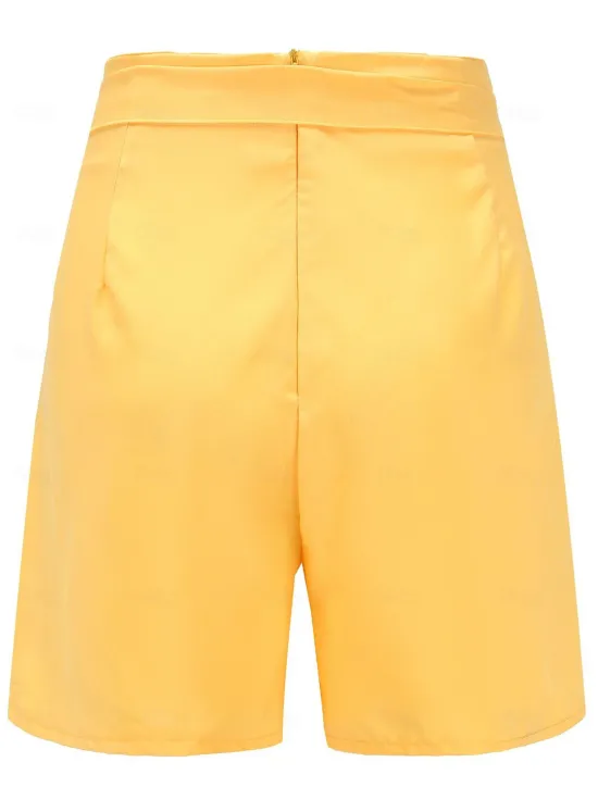 Hot Women's Shorts Casual Daily Short Plain Breathability Comfortable Inelastic Weekend Black White Yellow Red Summer Regular Fit Women Shorts