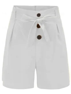 Hot Women's Shorts Casual Daily Short Plain Breathability Comfortable Inelastic Weekend Black White Yellow Red Summer Regular Fit Women Shorts