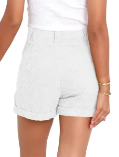 Outlet Women's Shorts Casual Daily Short Plain Side Pockets Breathability Comfortable Micro-elastic Weekend White Navy Blue Blue Khaki Summer Regular Fit Women Shorts