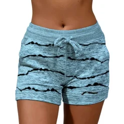 New Women's Shorts Elastic Waist Soft Lounge Shorts Casual Shorts with Pocket Women Shorts