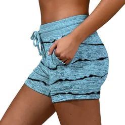 New Women's Shorts Elastic Waist Soft Lounge Shorts Casual Shorts with Pocket Women Shorts