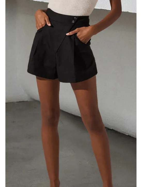 Best Women's Shorts Slacks Casual Short High Waist Plain Pocket Comfy Outdoor Comfortable Street Going out Summer Regular Fit Women Shorts