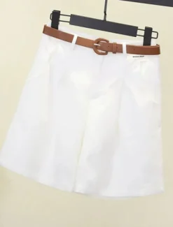Clearance Women's Shorts Slacks Fashion Streetwear Short Natural Plain Pocket Outdoor Comfortable Street Going out Black White Khaki Summer Regular Fit Women Shorts