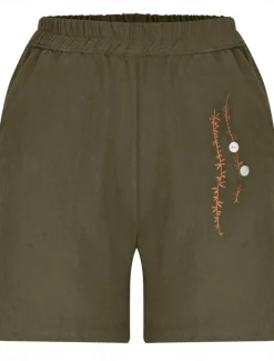 Sale Women's Shorts Solid Color Chinos Fashion Basic Short Medium Waist Plain Pocket Elastic Waist Comfort Outdoor Micro-elastic Vacation Street Causal Army Green Black White Blue Summer Regular Fit Women Shorts|Pants