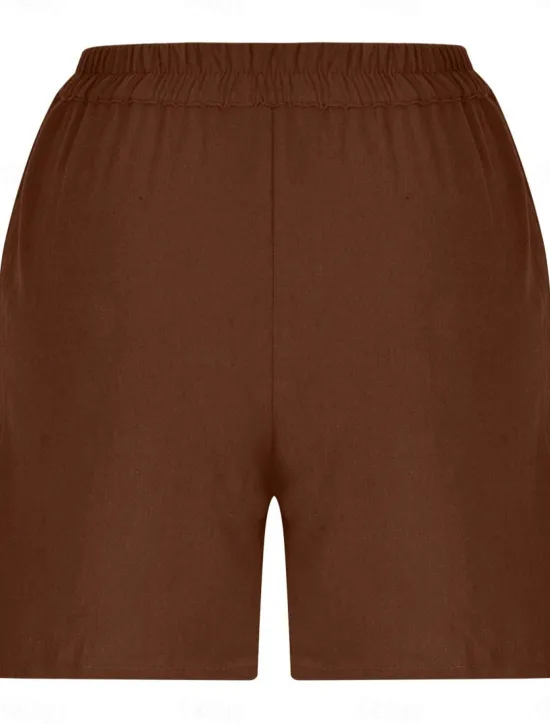 Sale Women's Shorts Solid Color Chinos Fashion Basic Short Medium Waist Plain Pocket Elastic Waist Comfort Outdoor Micro-elastic Vacation Street Causal Army Green Black White Blue Summer Regular Fit Women Shorts|Pants