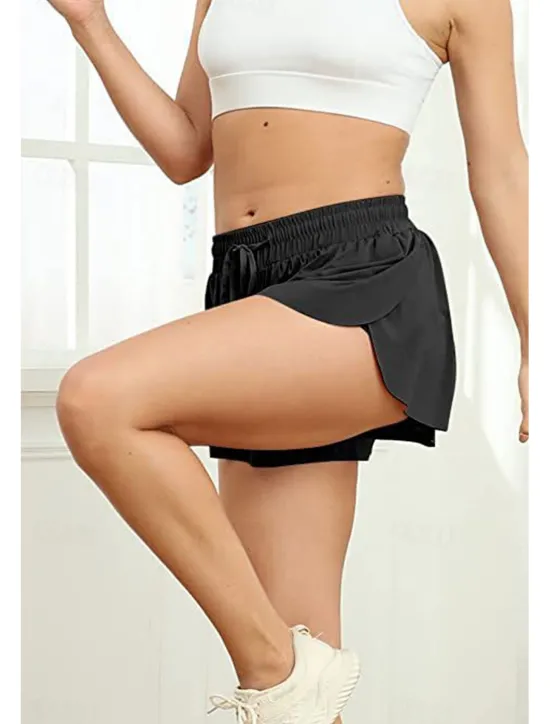 Sale Women's Shorts Workout Pants Streetwear Casual Short Natural Plain Elastic Drawstring Design Quick Dry Breathability Comfortable Micro-elastic Sports Weekend Magenta Apricot Grey Black Summer Regular Women Shorts