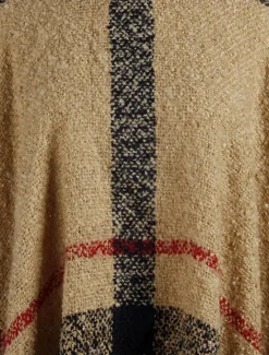 Hot Women's Shrug Casual Soft Plaid Ribbed Turtleneck Tassel Knitted Long Sleeve Regular Tops Knit Outdoor Daily Weekend White Red Fall Winter Women Shrugs & Capes|Cardigans & Outerwears