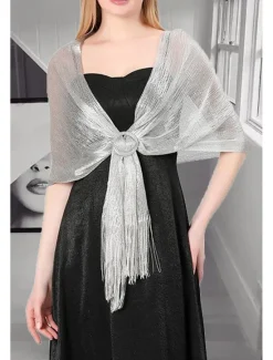 Hot Women's Shrug Elegant Shrugs Vintage Style Solid Color Open Front Half Sleeve Knit Formal Party Work Silver Light Pink Summer Spring Women Shrugs & Capes