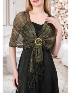Hot Women's Shrug Elegant Shrugs Vintage Style Solid Color Open Front Half Sleeve Knit Formal Party Work Silver Light Pink Summer Spring Women Shrugs & Capes