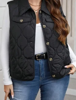 Women's Shrugs Elegant Sleeveless Crew Neck Work Spring Fall Winter Women Puffers & Parka