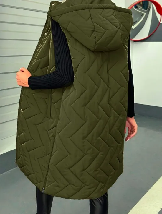Hot Women's Shrugs Elegant Sleeveless Hooded Spring Fall Winter Women Puffers & Parka