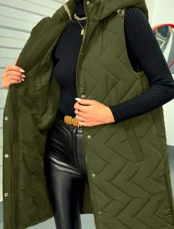 Hot Women's Shrugs Elegant Sleeveless Hooded Spring Fall Winter Women Puffers & Parka