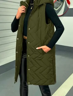 Hot Women's Shrugs Elegant Sleeveless Hooded Spring Fall Winter Women Puffers & Parka